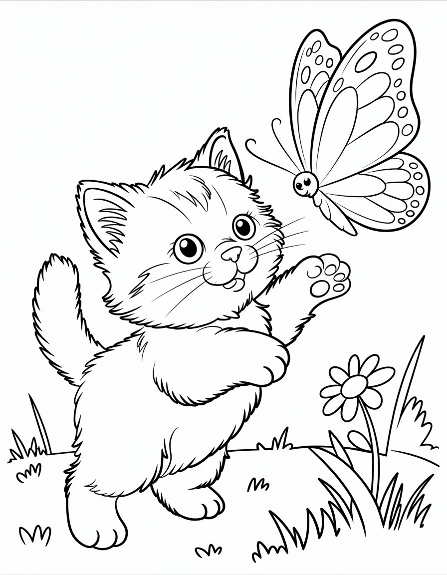 Kitten and Butterfly