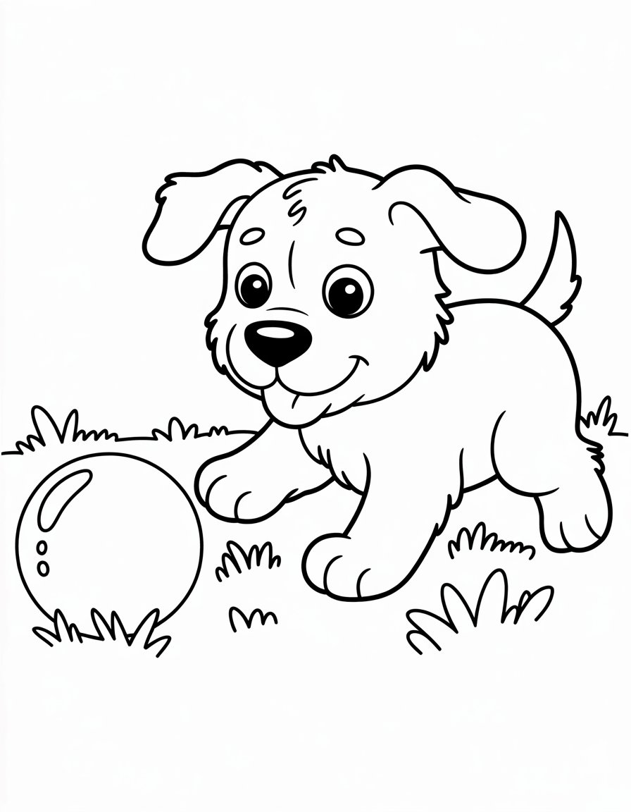 Playful Puppy Ball Time