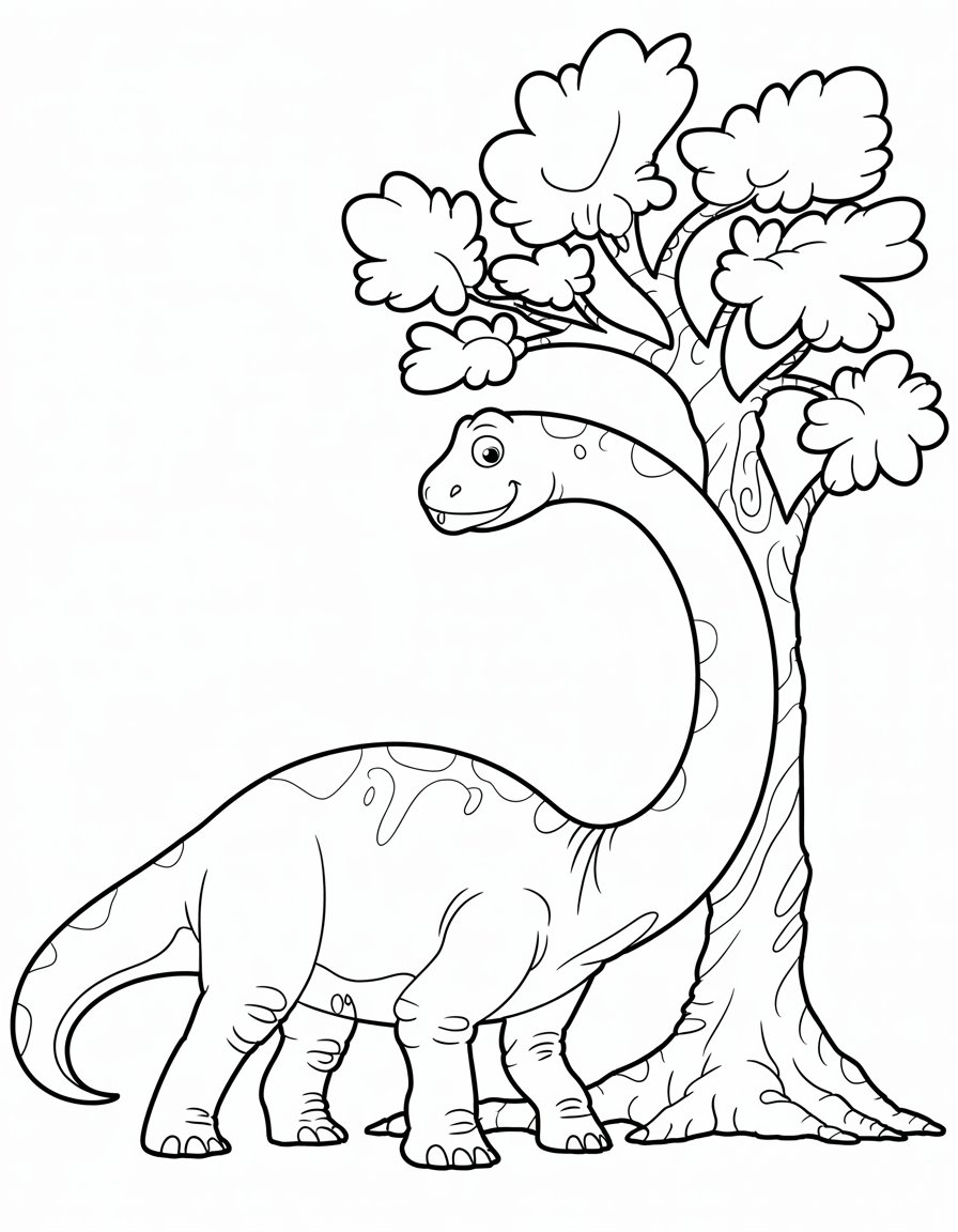 Tall Brachiosaurus Eating
