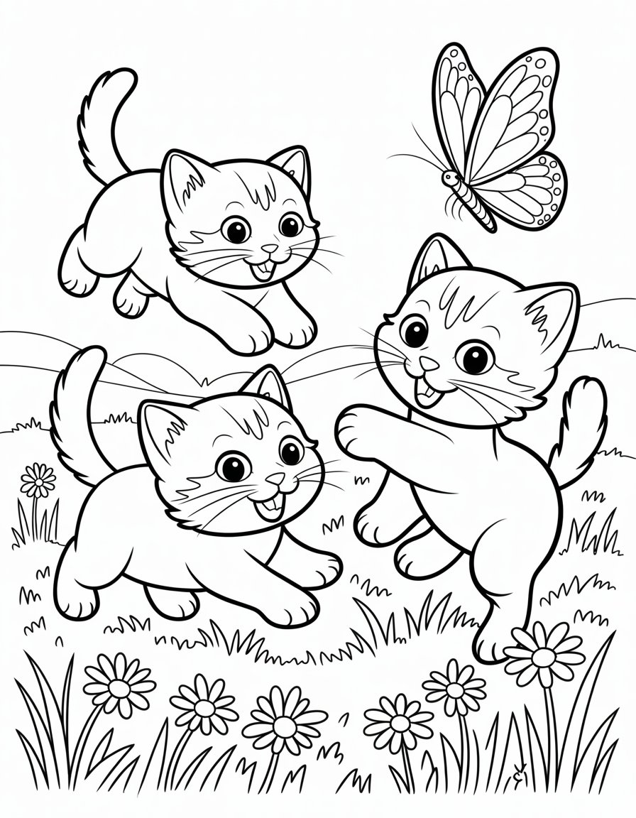 baby cats coloring page
