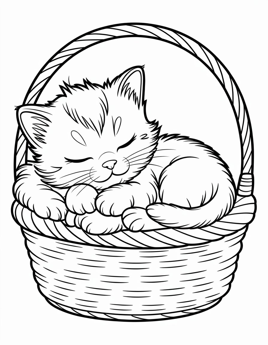 baby kitten coloring page