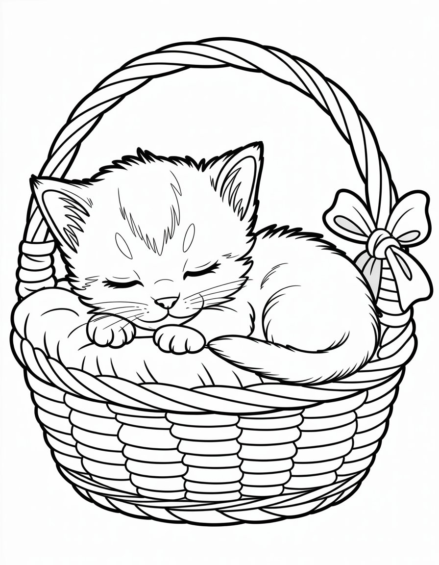 baby kitty coloring page
