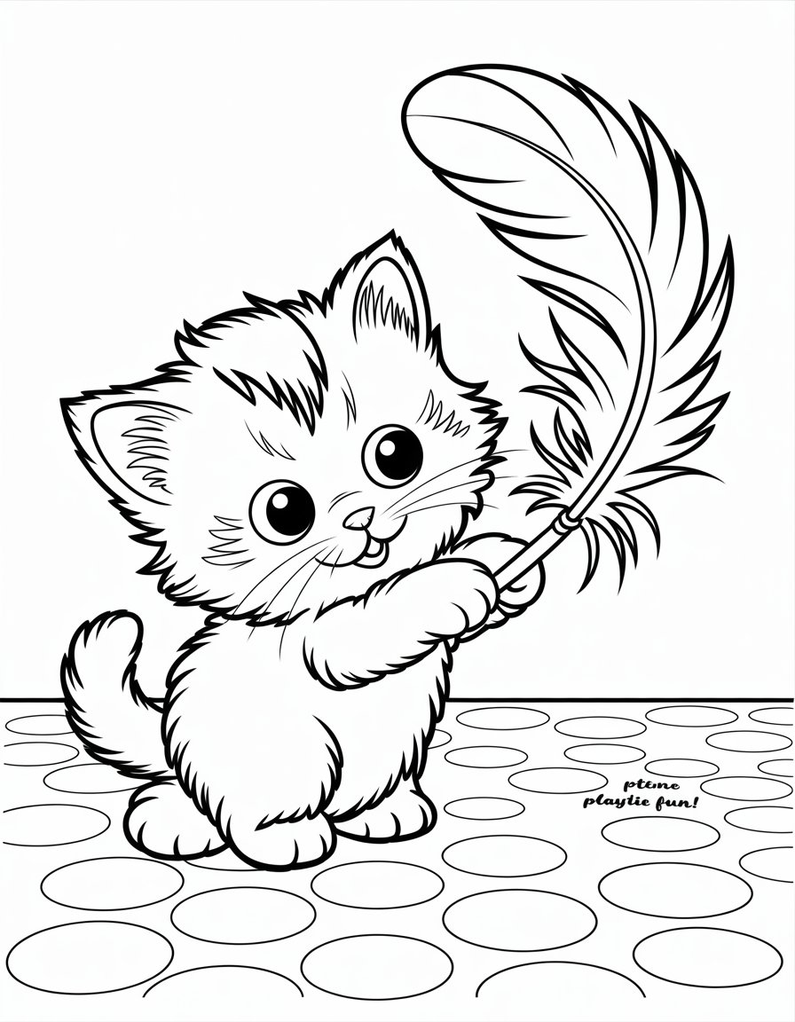 cute baby kitten coloring page
