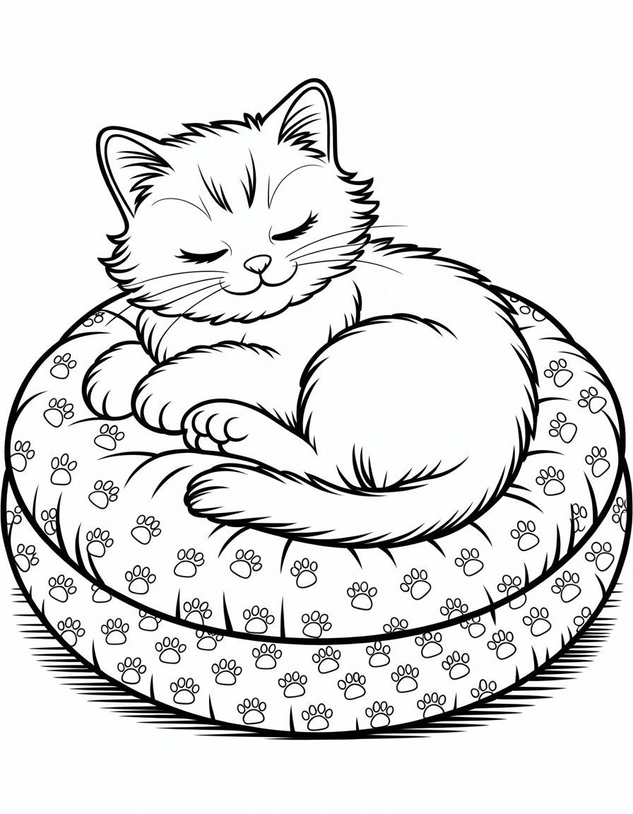 cute cat coloring page