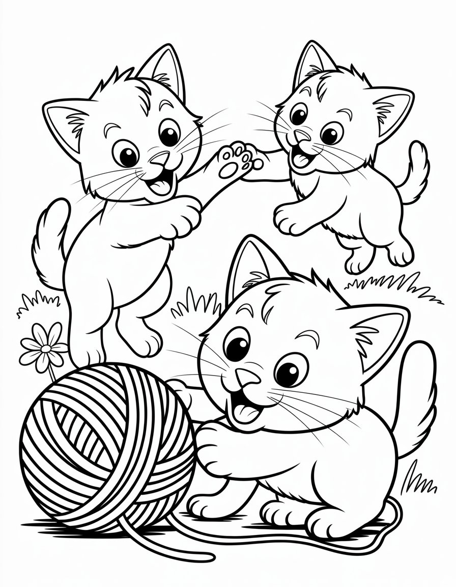 kitties coloring page