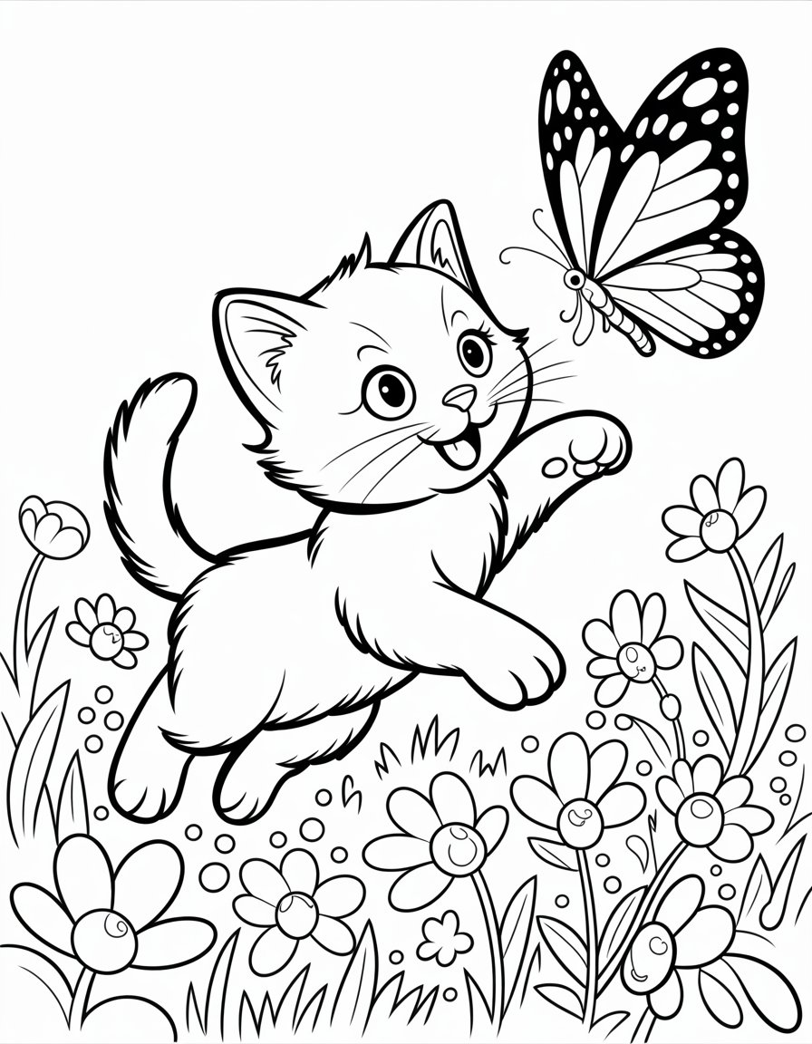 kitty cat coloring page