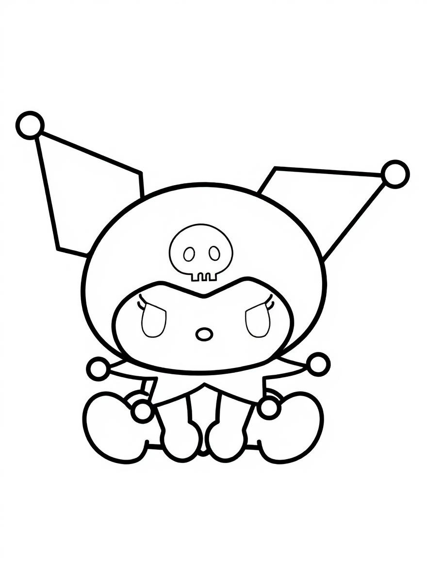 A cute Kuromi coloring page