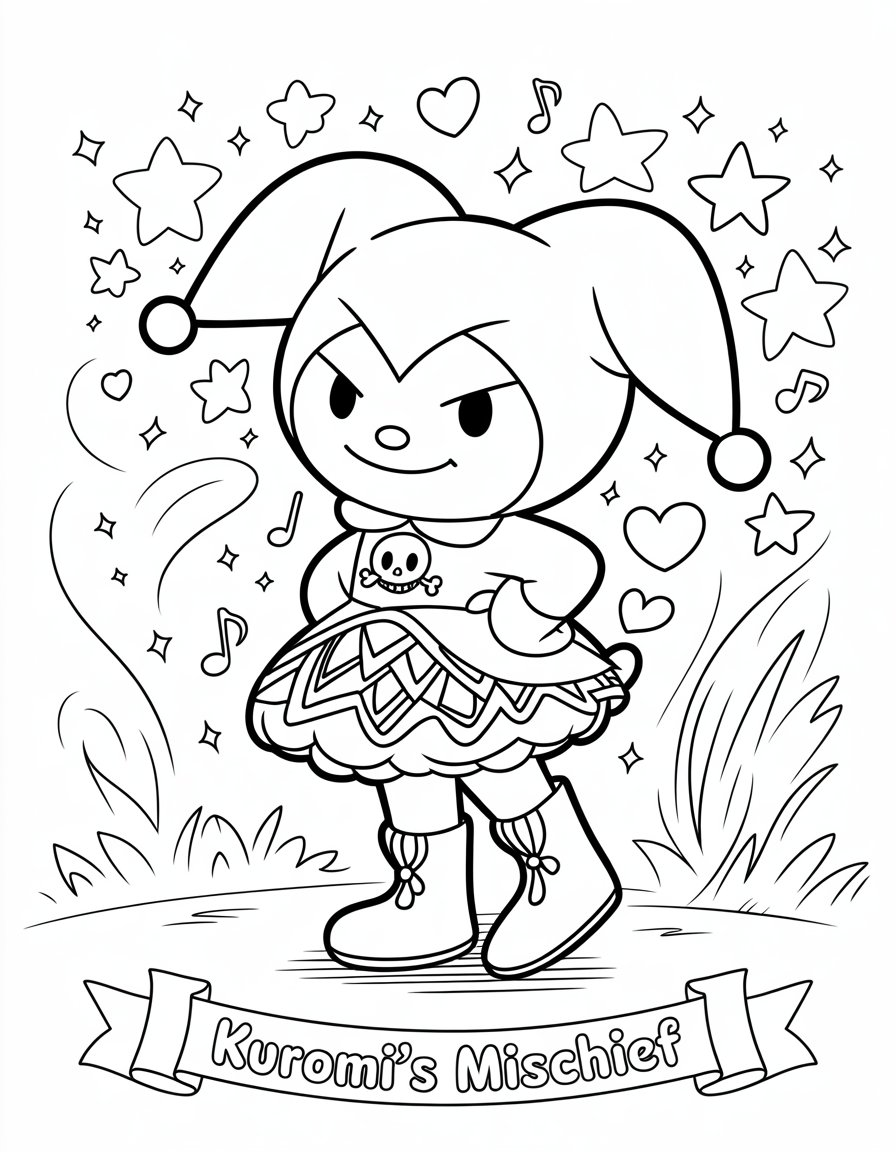 aesthetic kuromi coloring page