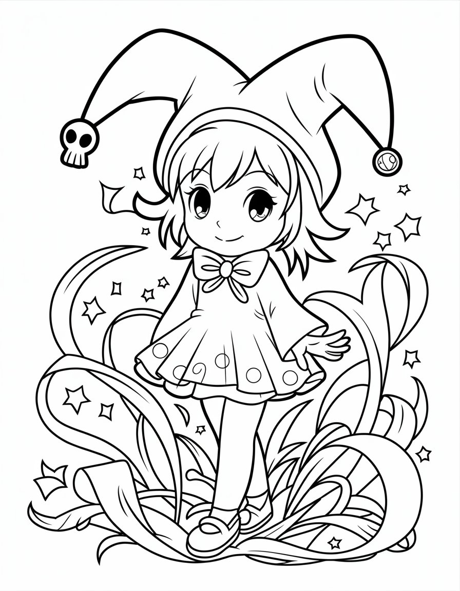 kuromi anime girl coloring page