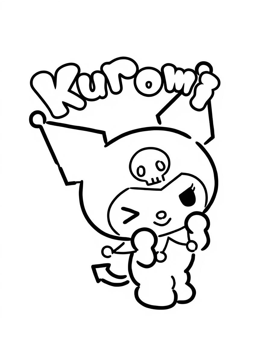 Kuromi character coloring page