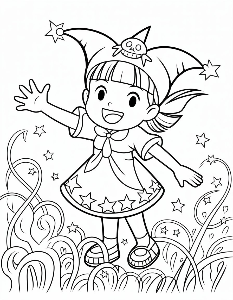 kuromi girl coloring page