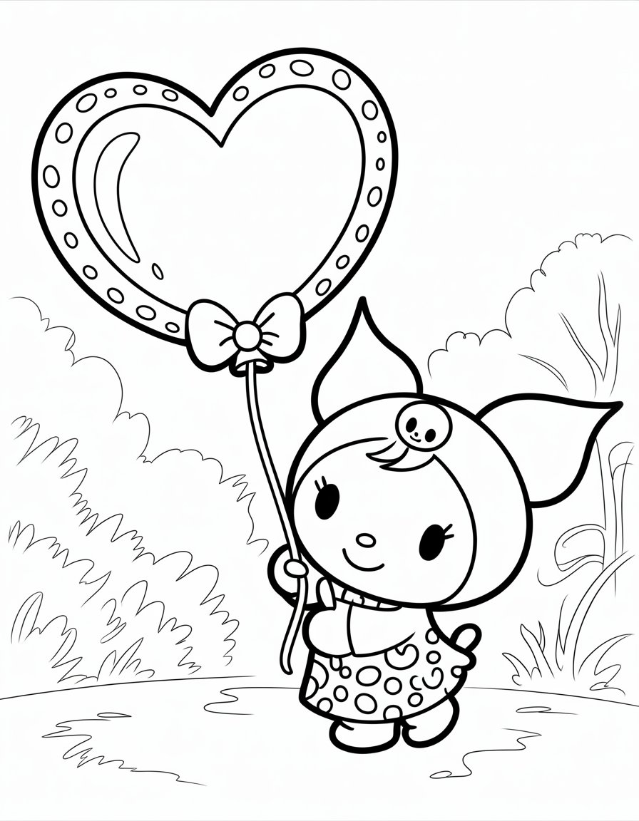 love kuromi coloring page
