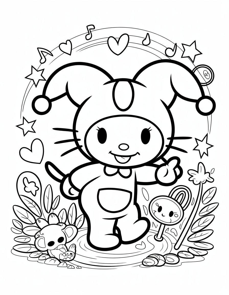 sanrio kuromi coloring page