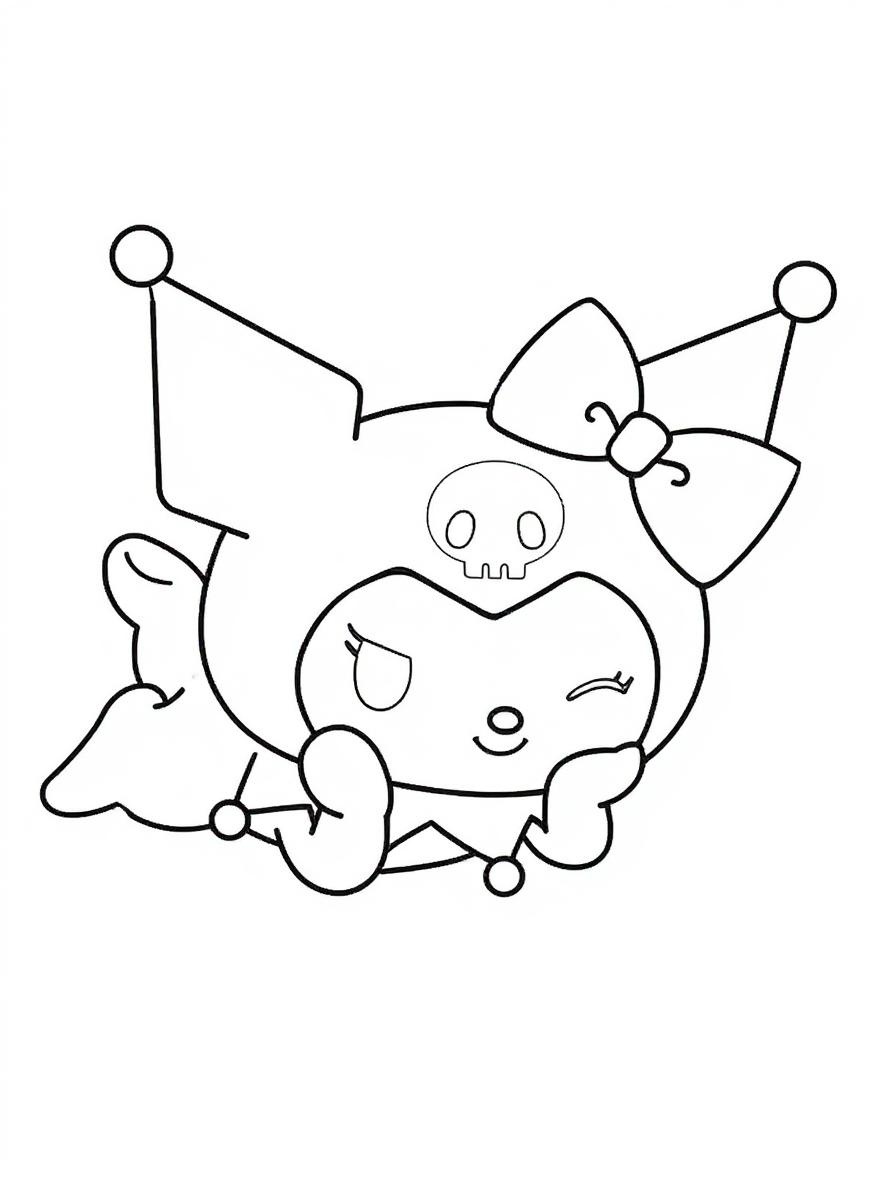 Sleepy Kuromi coloring page
