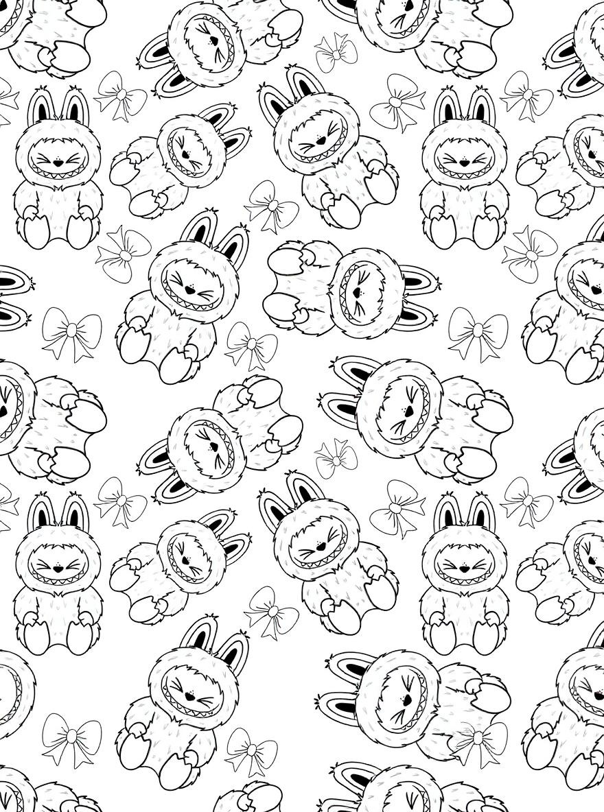 cute bunny monsters coloring page