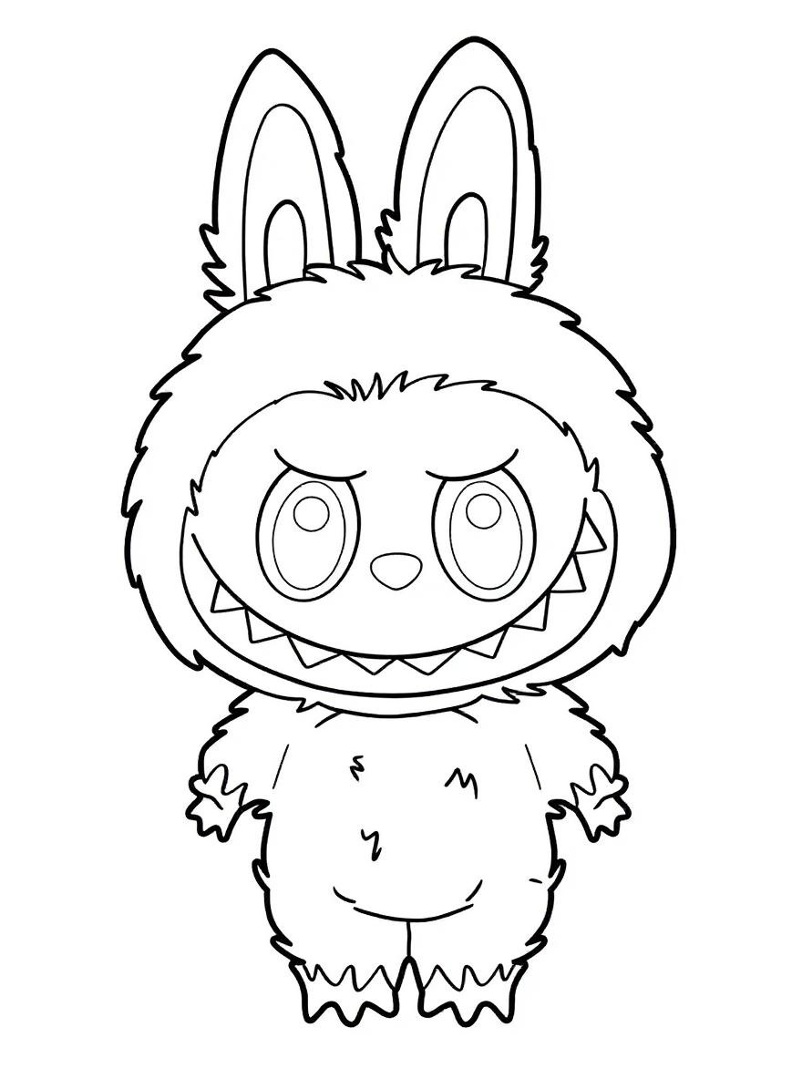 Cute monster bunny coloring page
