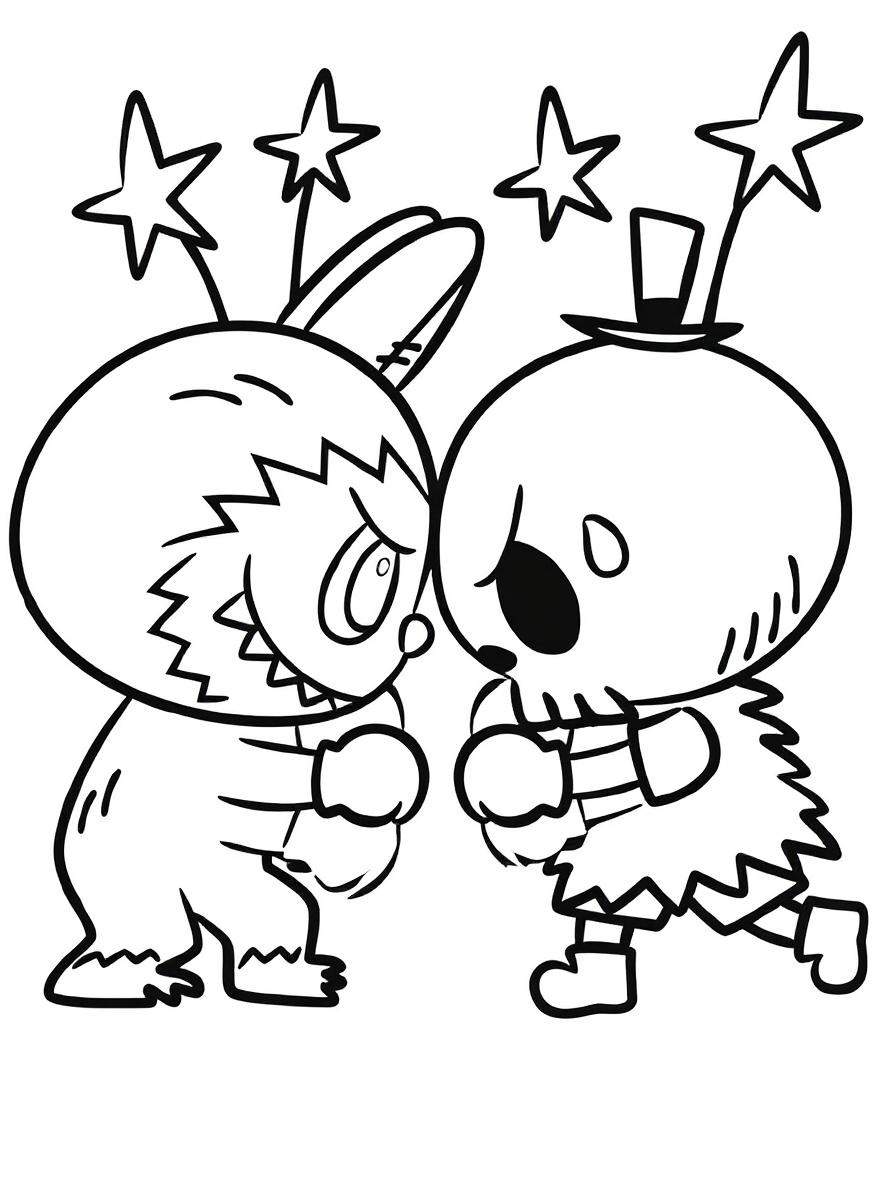 Labubu and Tycoco coloring page