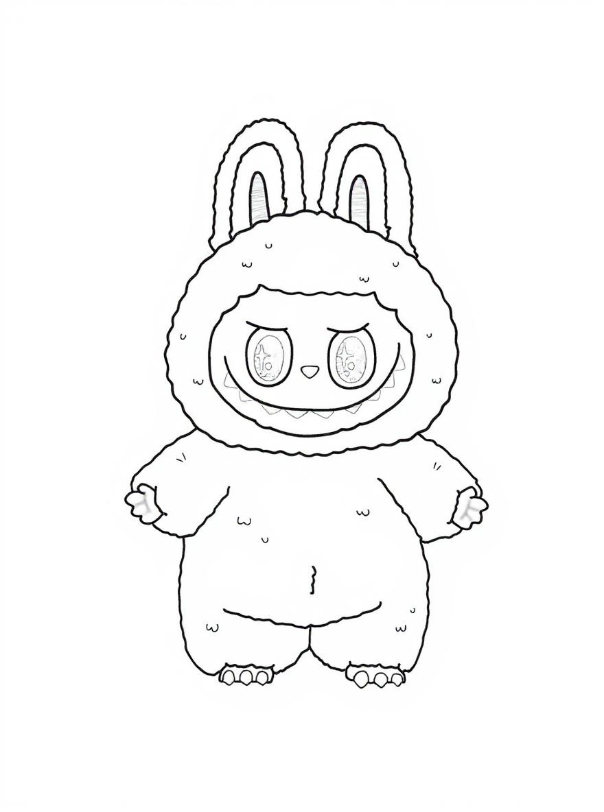 Labubu character coloring page