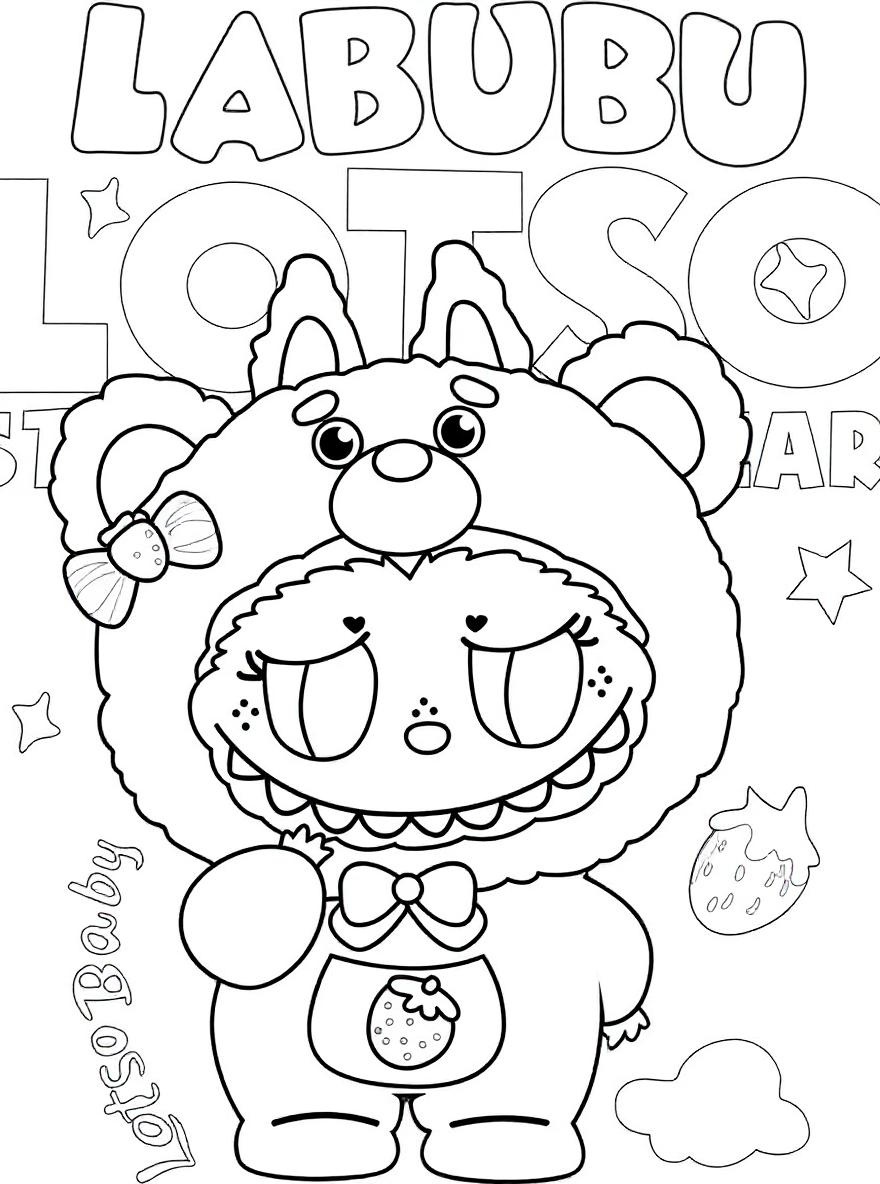 labubu lotso bear costume coloring page