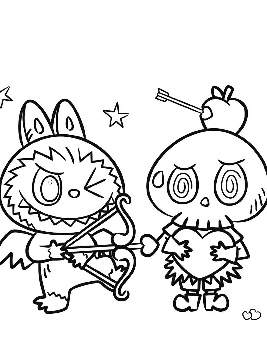 Labubu love Tycoco coloring page