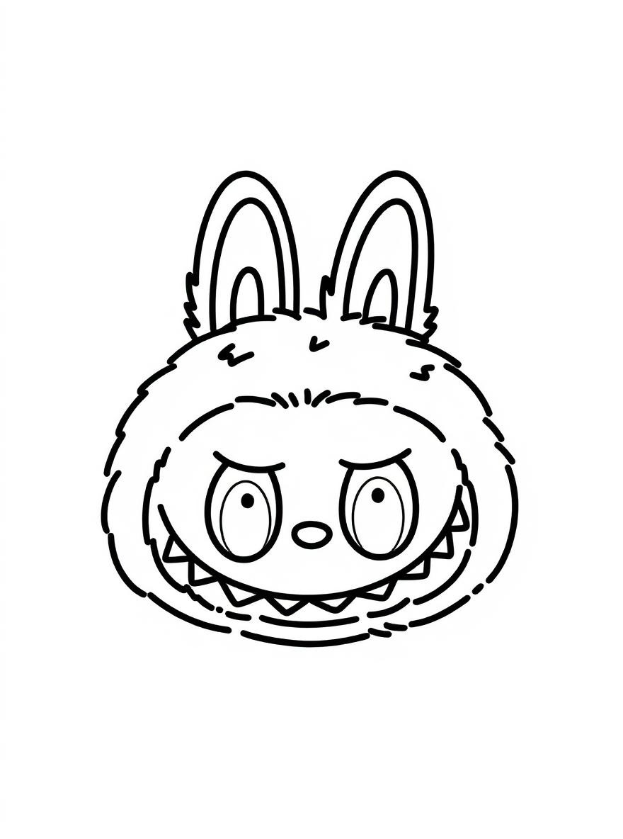Labubu mischievous bunny coloring page