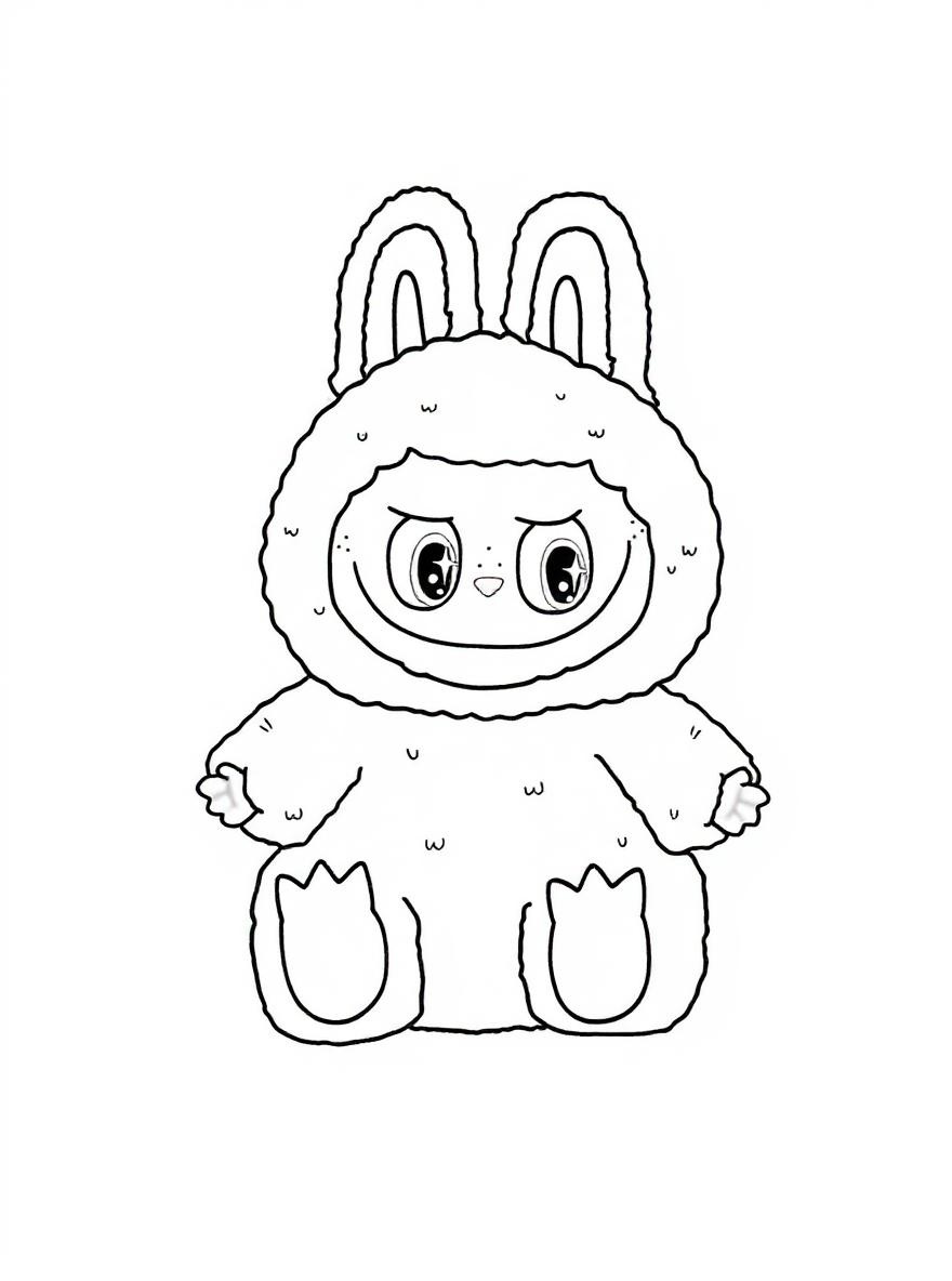 labubu monster bunny coloring page