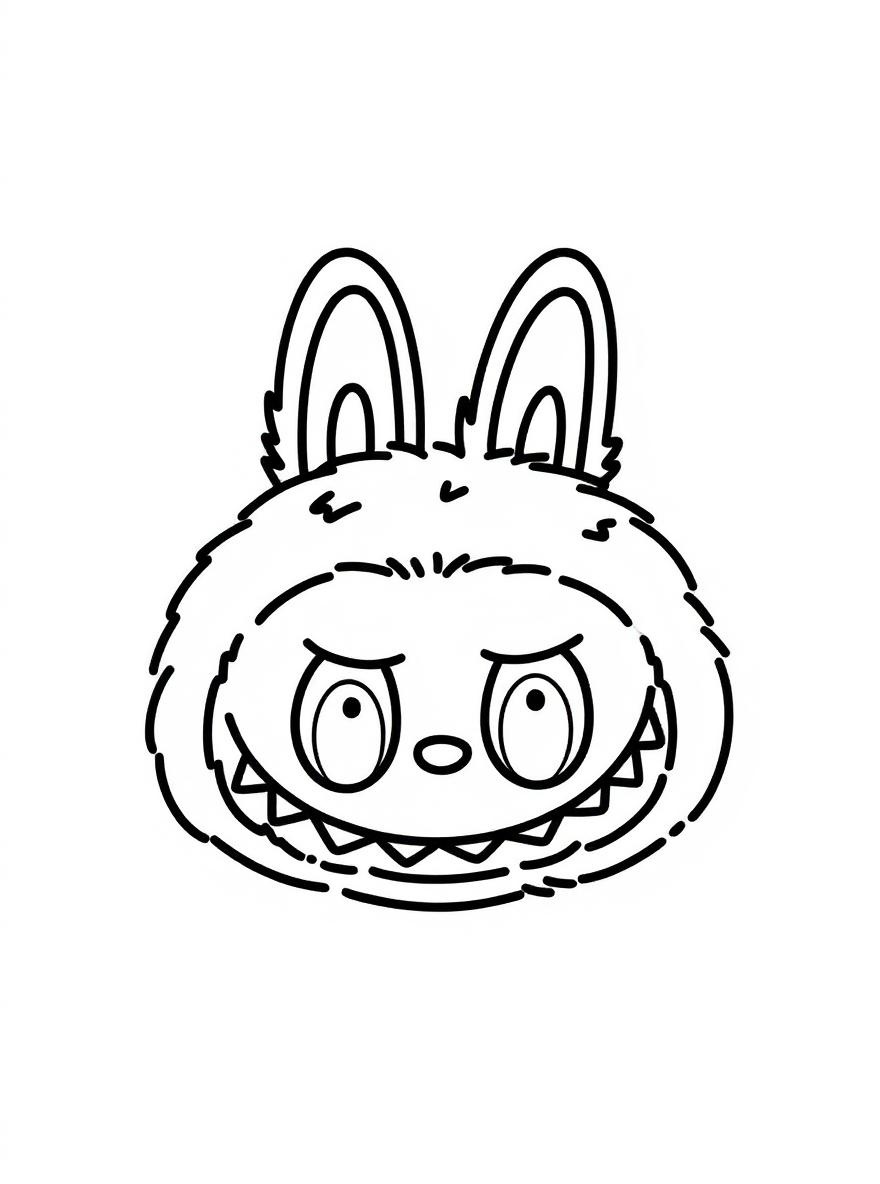 Labubu with bunny ears coloring page