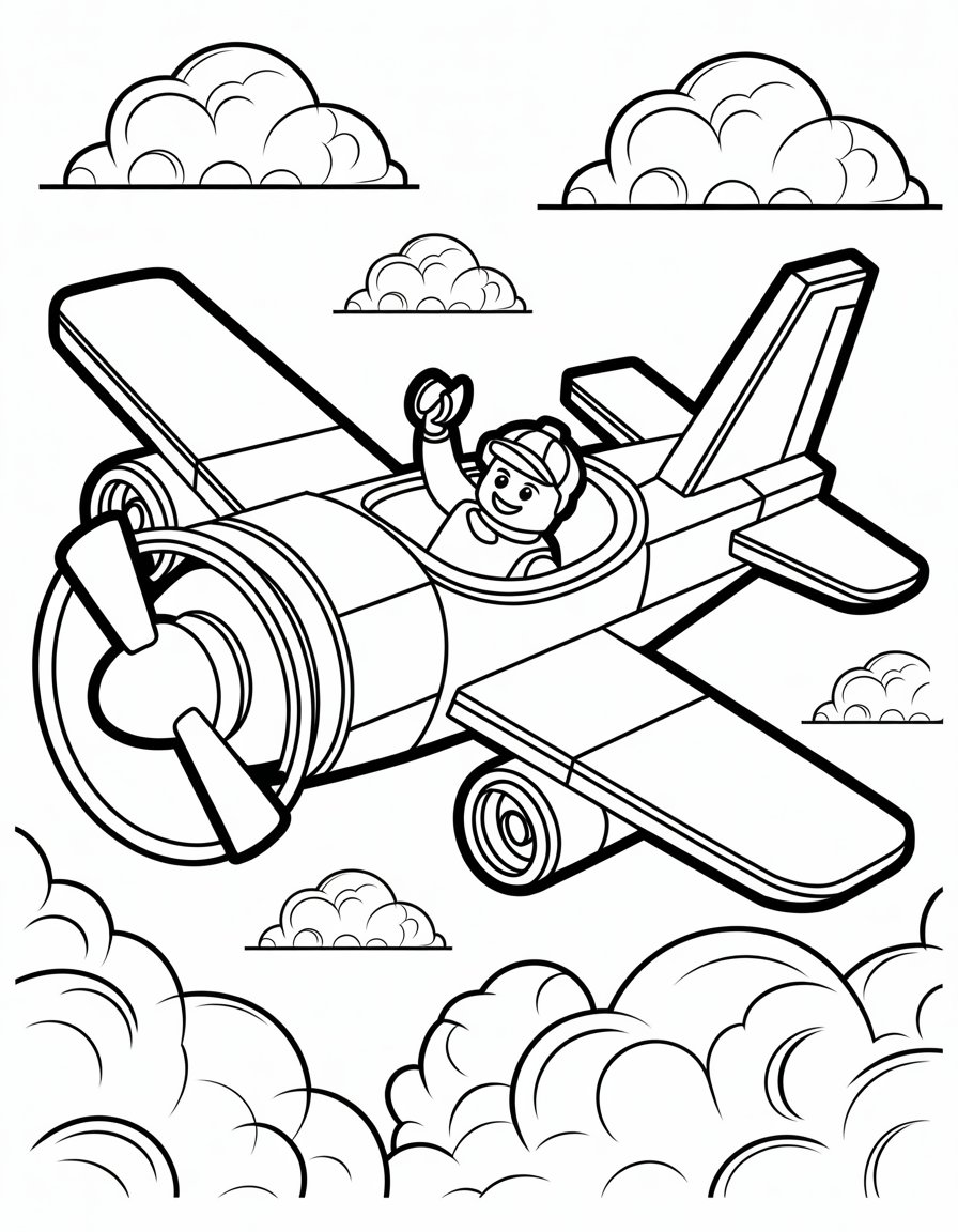 lego airplane coloring page