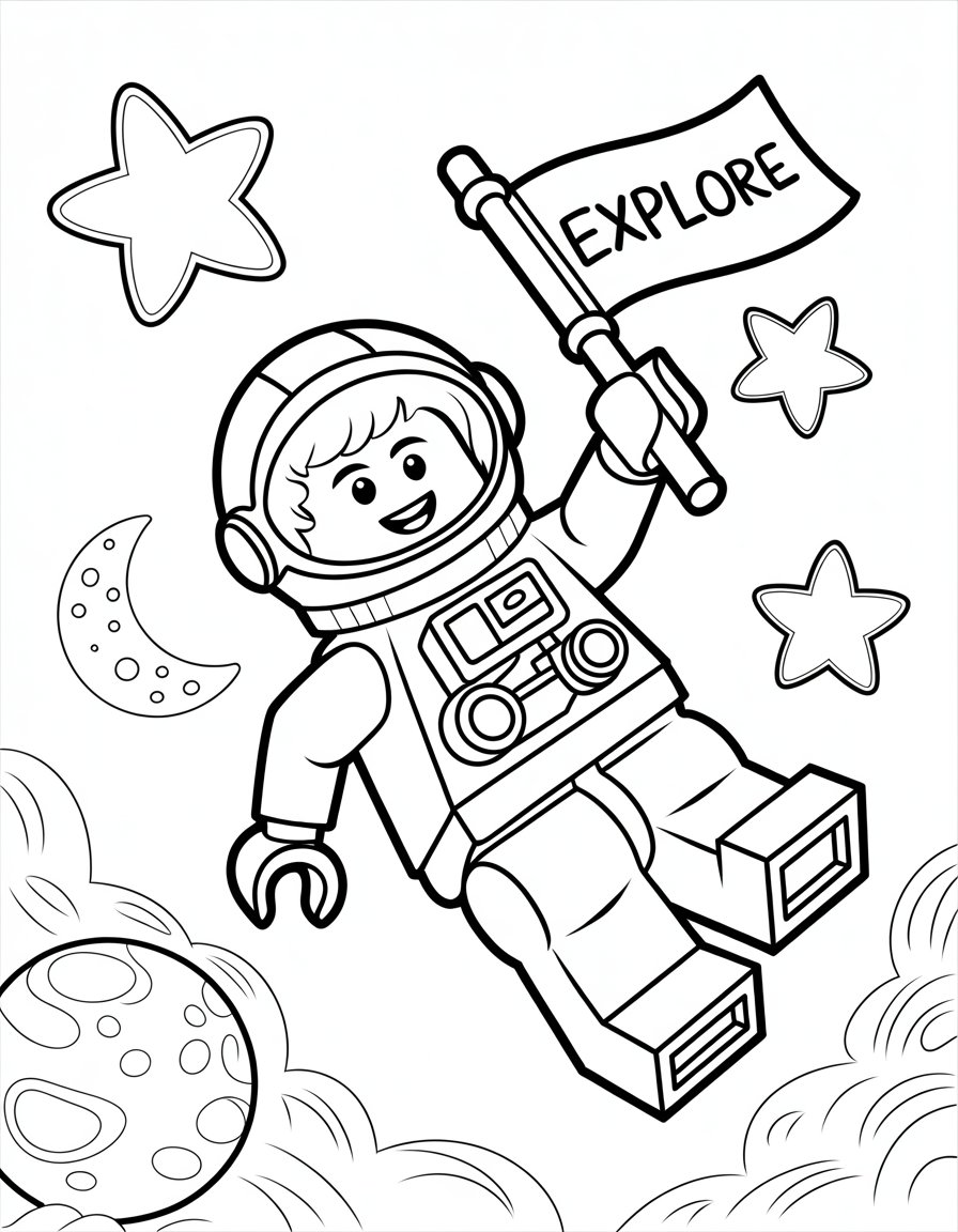 lego astronaut coloring page