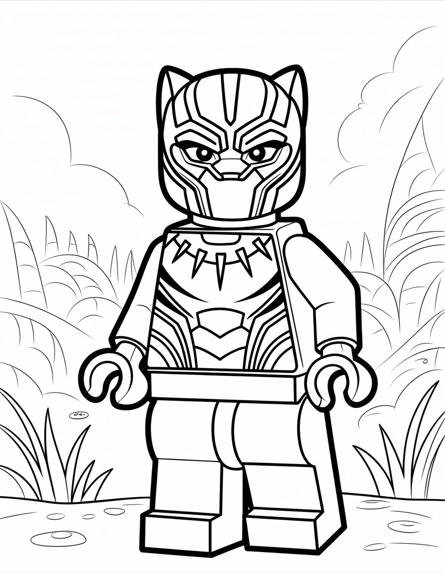 lego black panther coloring page