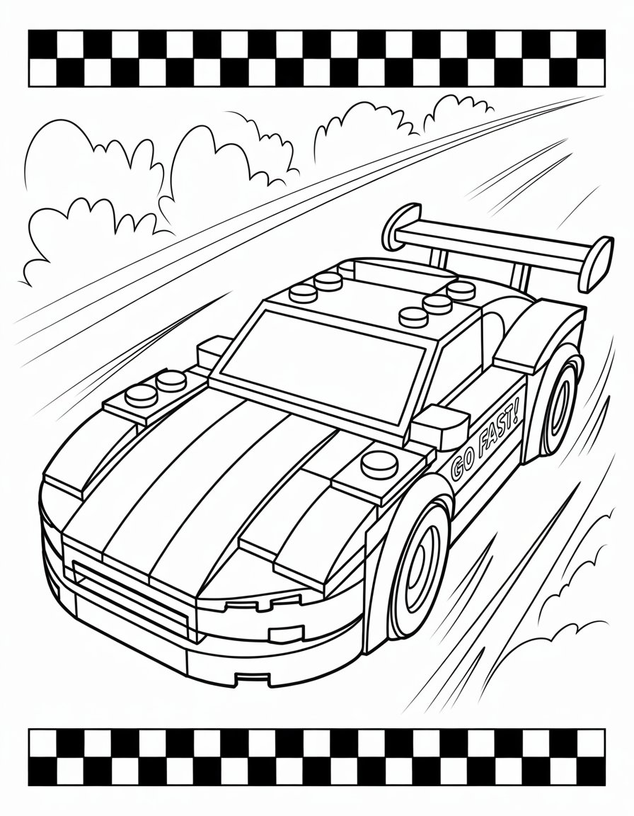 lego car coloring page
