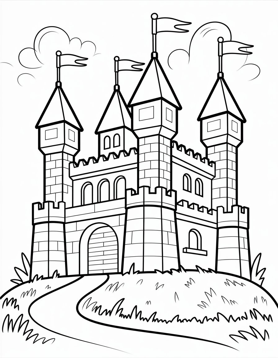 lego castle coloring page