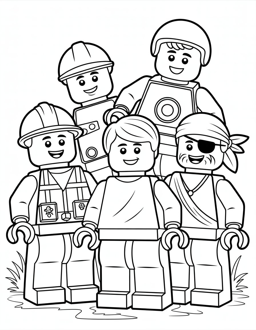 lego characters coloring page