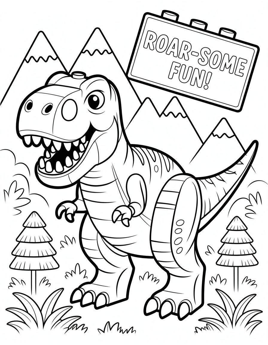 lego dinosaur coloring page