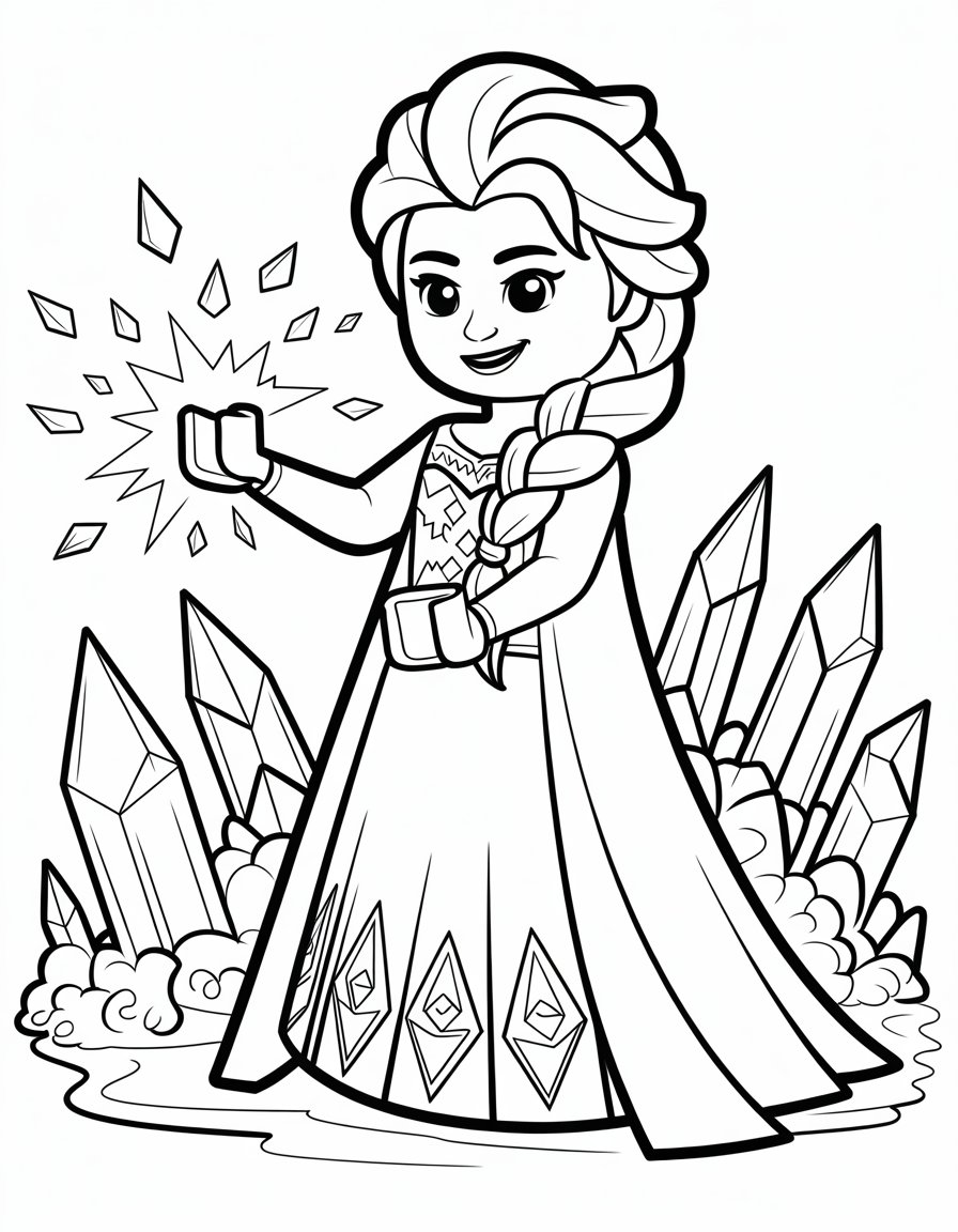lego elsa coloring page