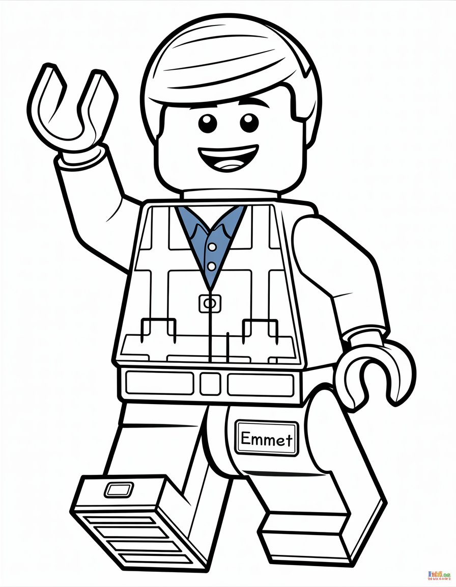 lego emmet coloring page
