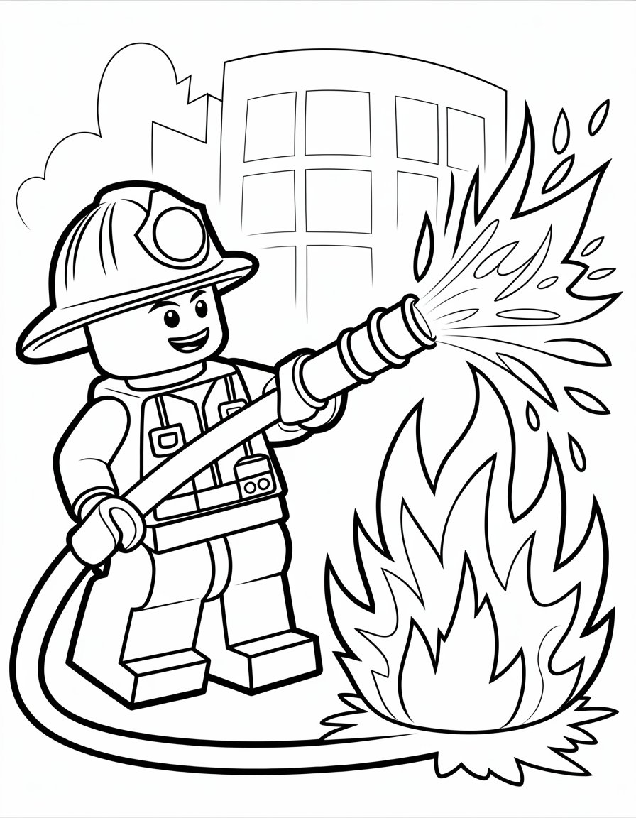 lego firefighter coloring page
