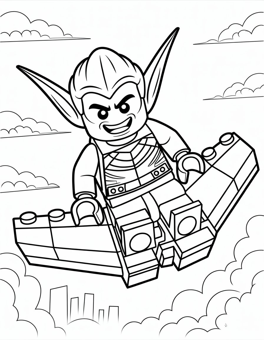 lego green goblin coloring page