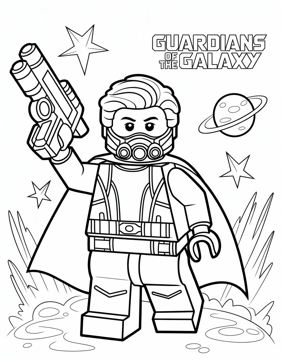 lego guardians of the galaxy coloring page