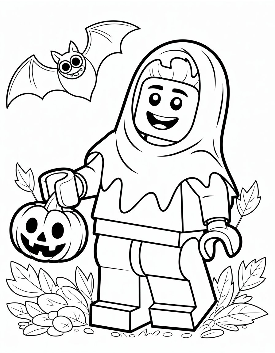lego halloween coloring page