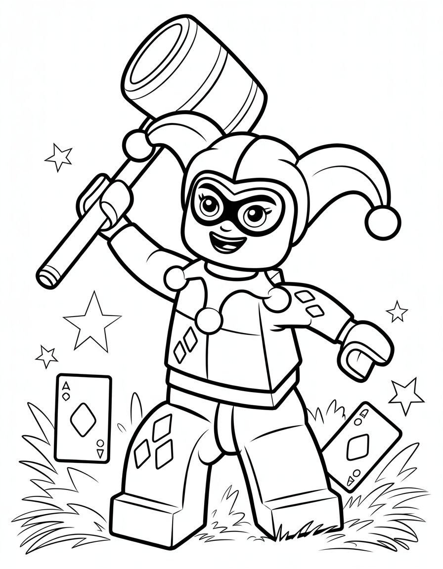 lego harley quinn coloring page