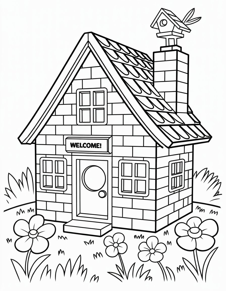 lego house coloring page