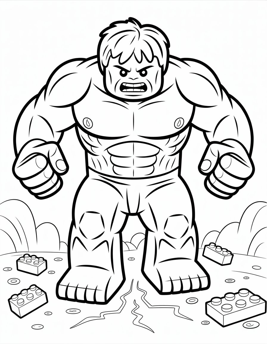 lego hulk coloring page