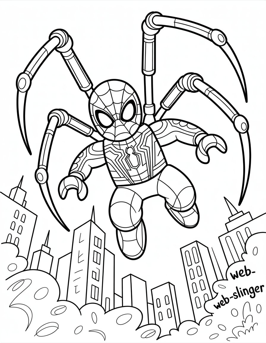 lego iron spider coloring page