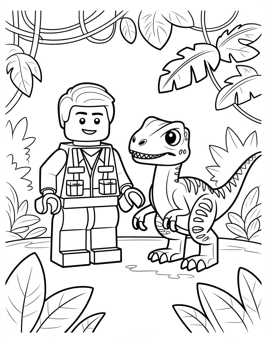lego jurassic world coloring page
