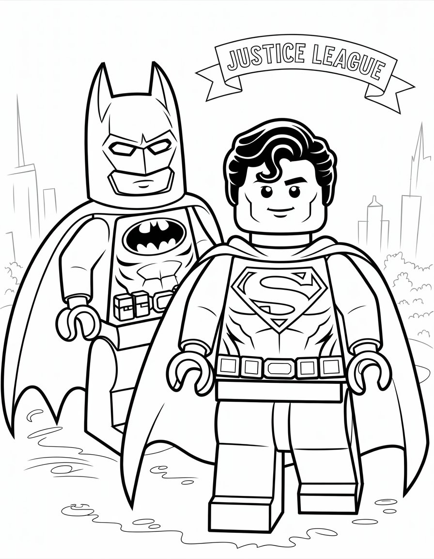lego justice league coloring page