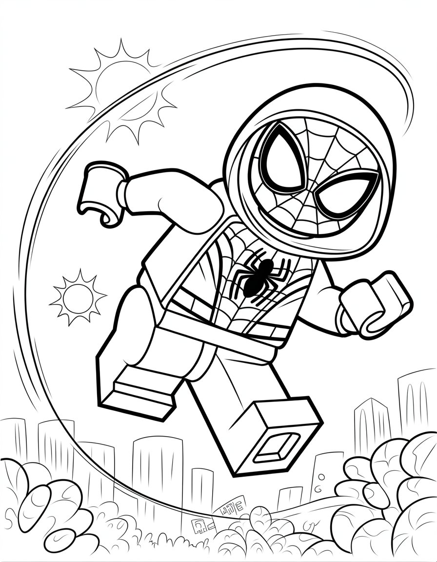 lego miles morales coloring page