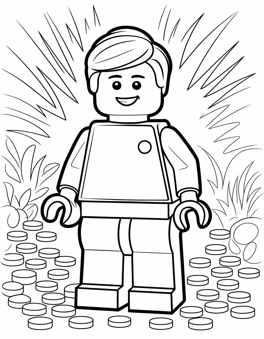 lego minifigure coloring page
