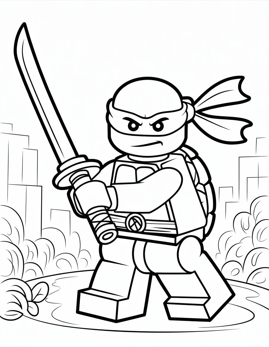 lego ninja turtles coloring page