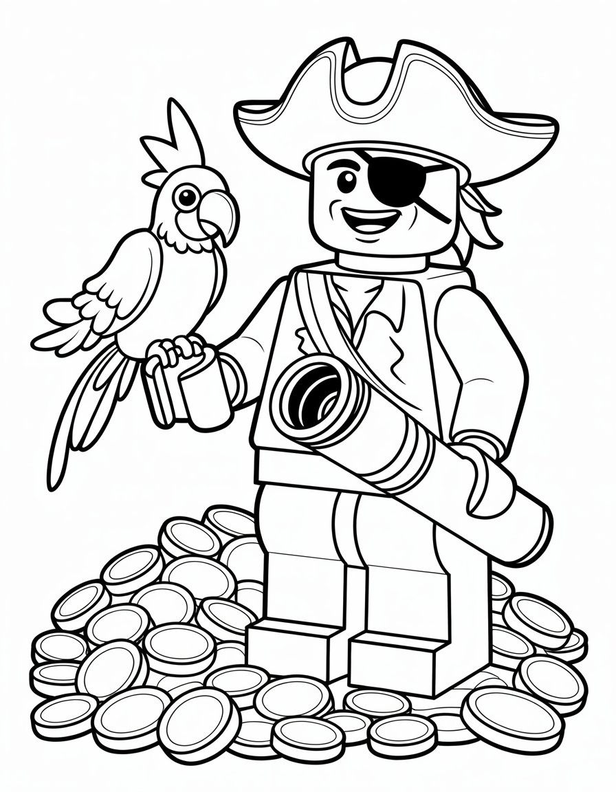 lego pirate coloring page
